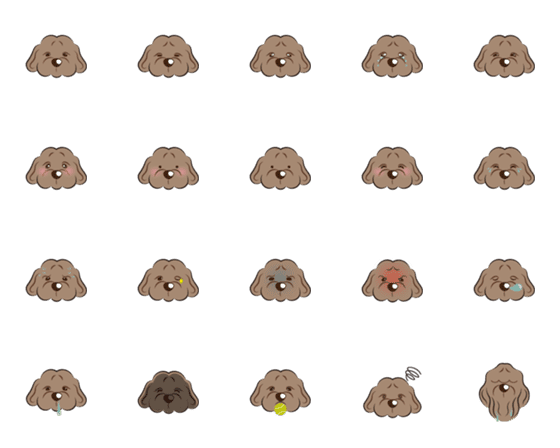 [LINE絵文字]Australian labradoodle brownの画像一覧