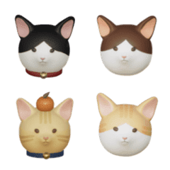 [LINE絵文字] red bean meow ＆ friends in 3dの画像