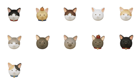 [LINE絵文字]red bean meow ＆ friends in 3dの画像一覧