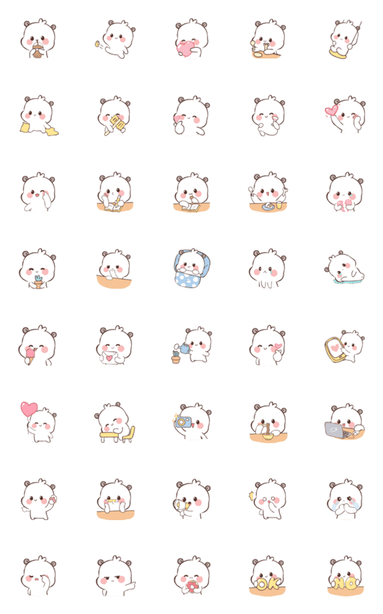 [LINE絵文字]White Panda (Emoji) 2の画像一覧