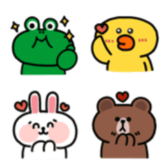 [LINE絵文字] BROWN ＆ FRIENDS Emoji 3の画像