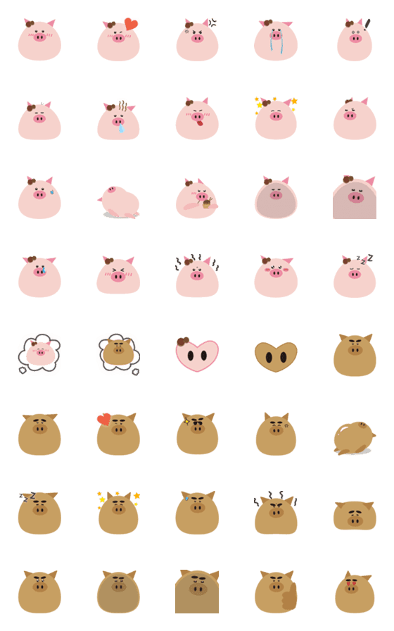 [LINE絵文字]Snack ＆ Potato Pigggsの画像一覧