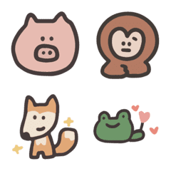 [LINE絵文字] animal black border stickerの画像