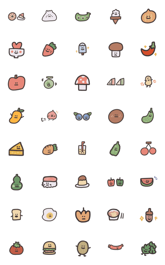 [LINE絵文字]food black stickerの画像一覧