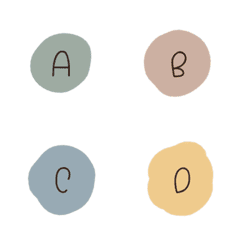 [LINE絵文字] A - Z ＆ 1-0 : earth tone colorの画像