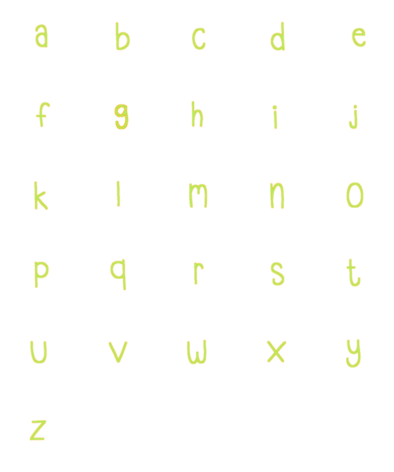 [LINE絵文字]Green Alphabet v.1の画像一覧