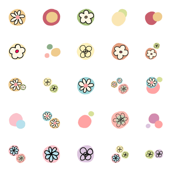 [LINE絵文字]Pastel flowersの画像一覧