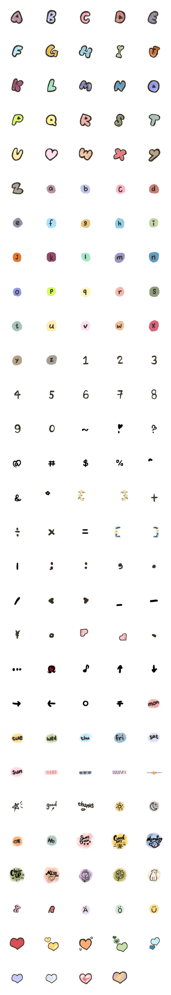 [LINE絵文字]Let's Live in Love！/Letter Emojiの画像一覧