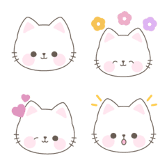 [LINE絵文字] シンプル☆ネコの基本絵文字の画像