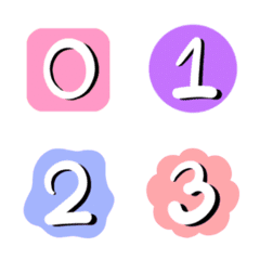 [LINE絵文字] Cute number: colorful emoji V.1の画像