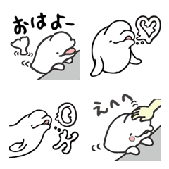 [LINE絵文字] 白イルカちゃん絵文字の画像