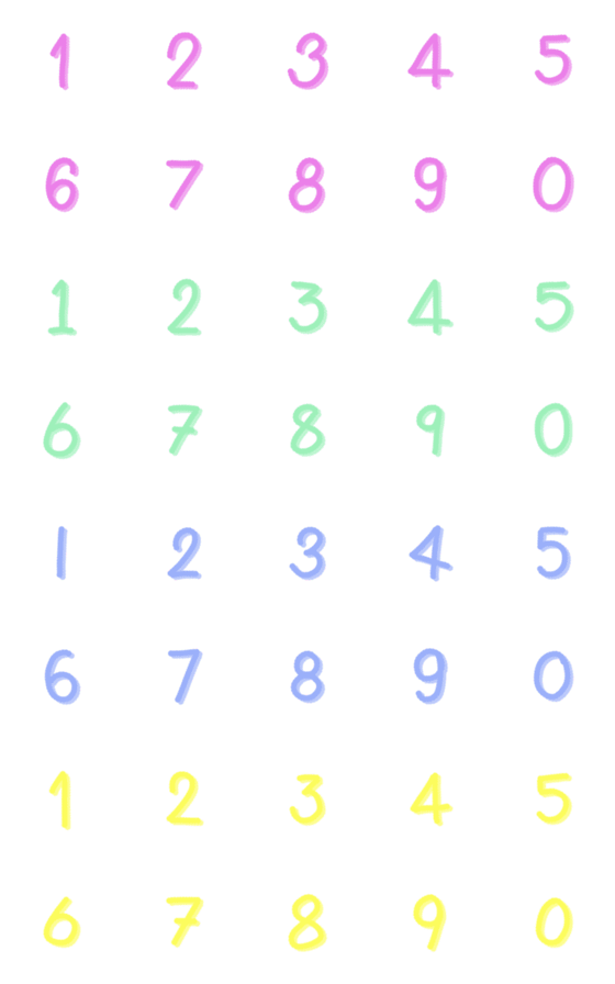 [LINE絵文字]Four Color Numbers V2の画像一覧