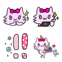 [LINE絵文字] pretty CAT ribbonの画像