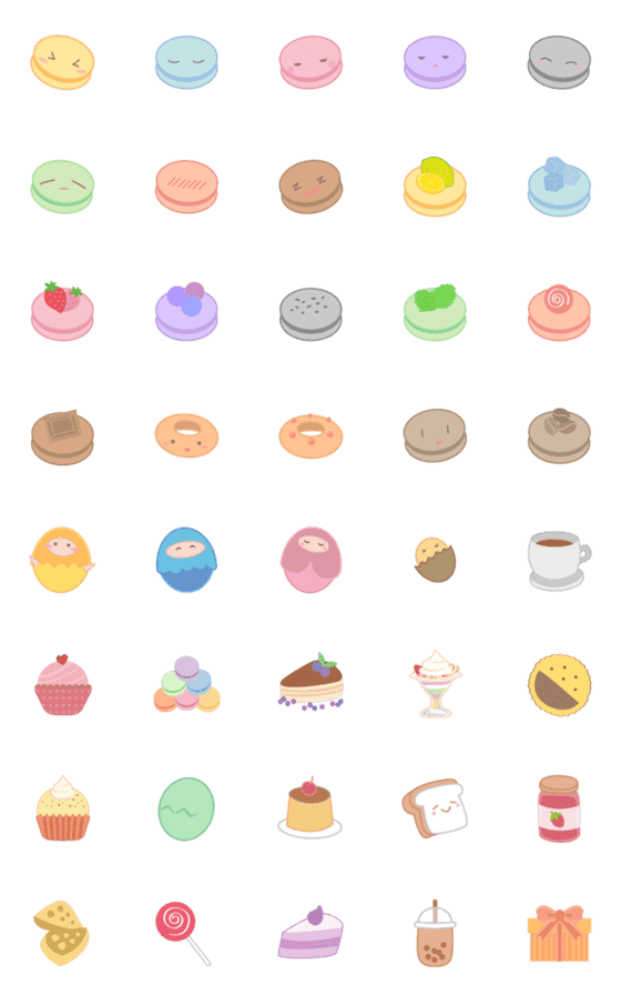 [LINE絵文字]desserts Emojiの画像一覧