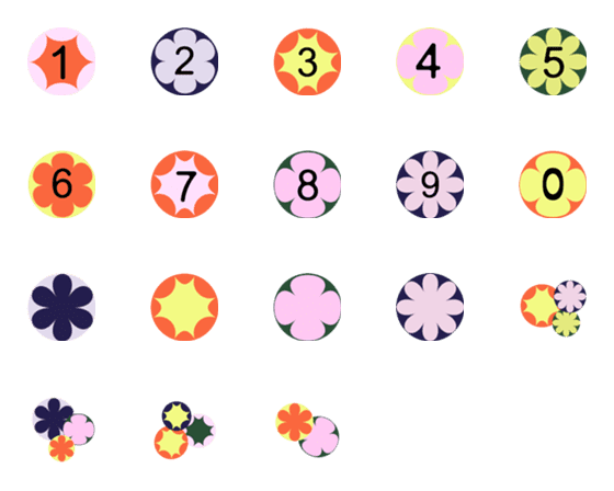 [LINE絵文字]number in flowersの画像一覧