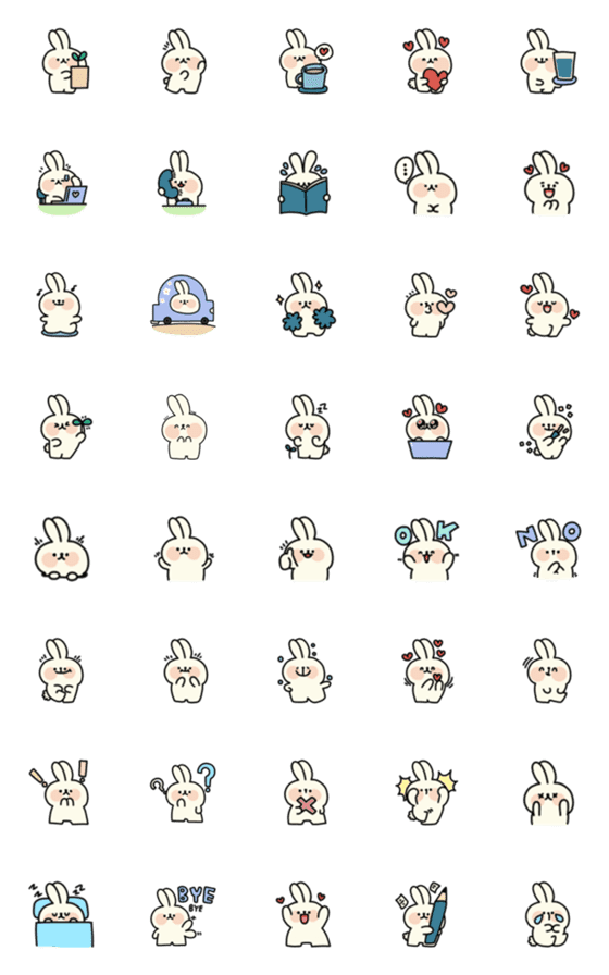 [LINE絵文字]Rabbit Emoji   :)の画像一覧