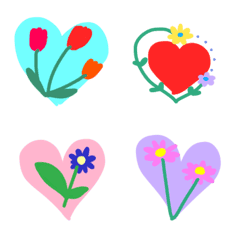 [LINE絵文字] Flower＆heart 絵文字の画像