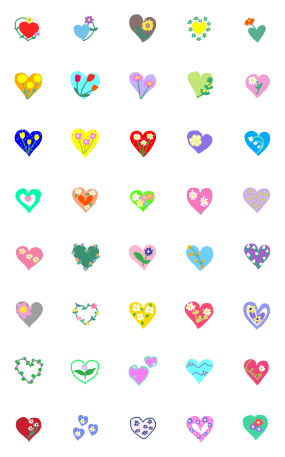 [LINE絵文字]Flower＆heart 絵文字の画像一覧