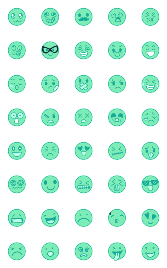 [LINE絵文字]green emoji moodの画像一覧