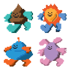 [LINE絵文字] pixel poopoo and his friendsの画像