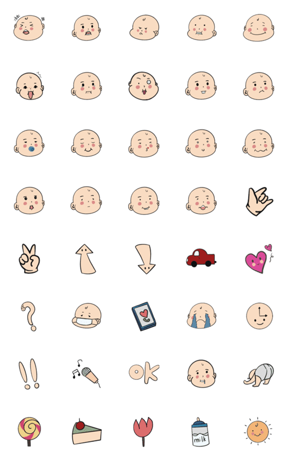 [LINE絵文字]Little fat boy (big cheeks)の画像一覧