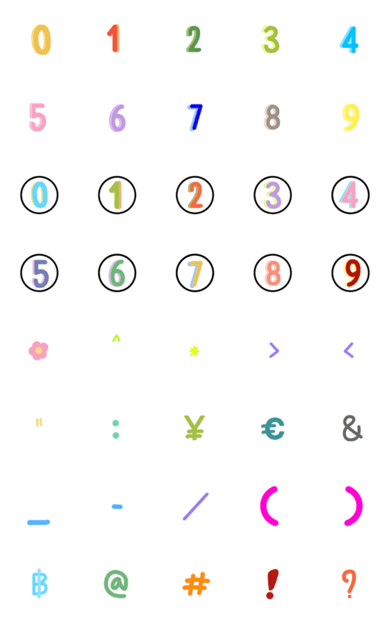 [LINE絵文字]Number mychaの画像一覧