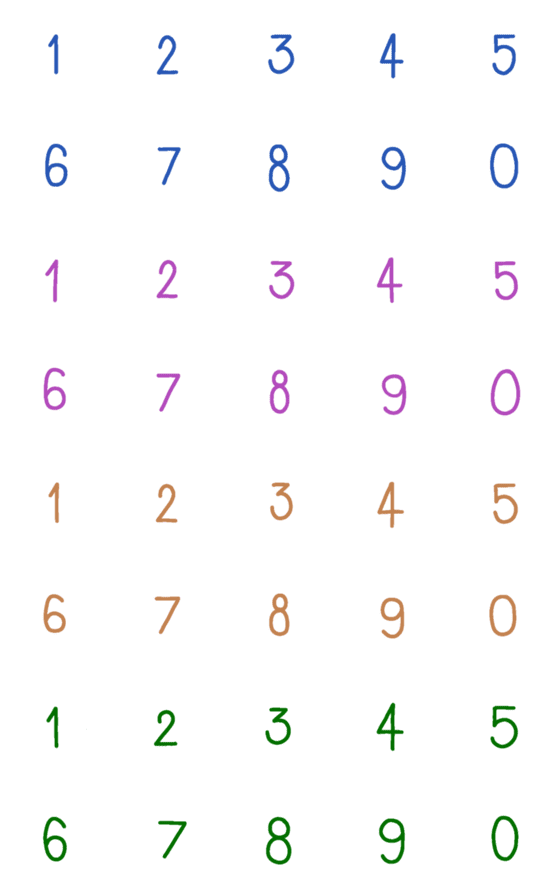 [LINE絵文字]Number Writting 4 Colorの画像一覧