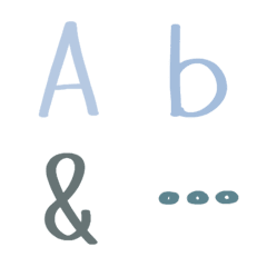 [LINE絵文字] Cute handwriting alphabet ABC emoji V6の画像