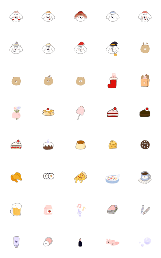 [LINE絵文字]Fluffy n friends EMOJI Iの画像一覧