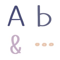 [LINE絵文字] Cute handwriting alphabet ABC emoji V8の画像