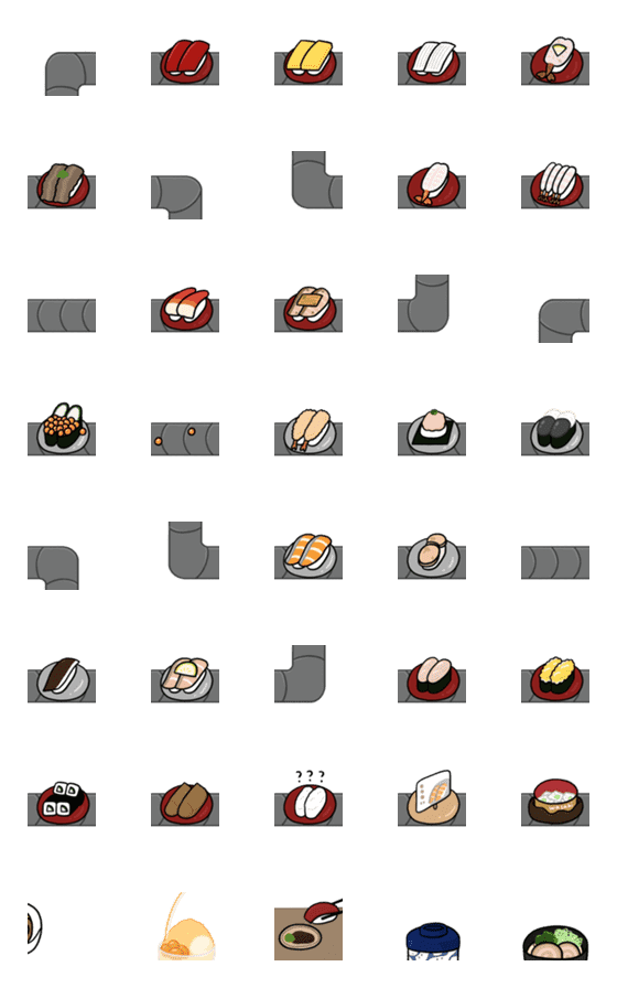 [LINE絵文字]Tasty Sushi 2.0の画像一覧