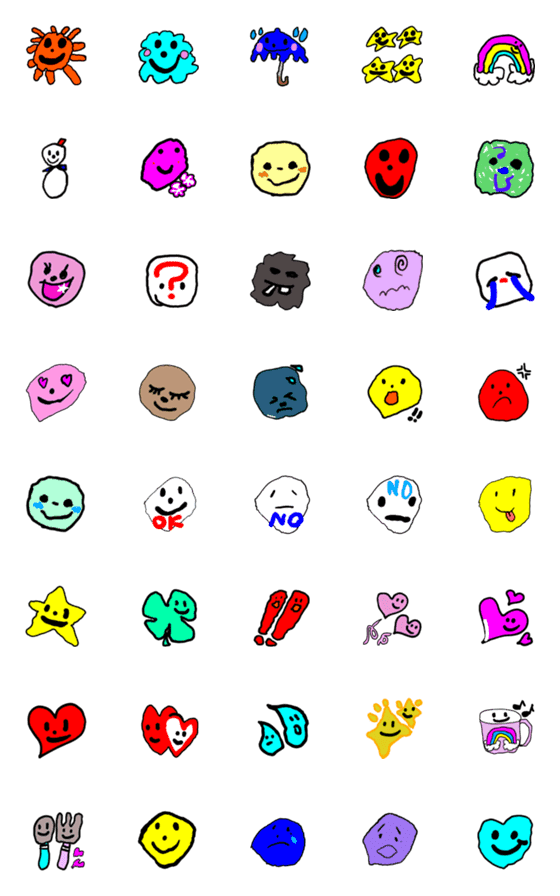 [LINE絵文字]colorful everyday 40の画像一覧