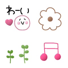 [LINE絵文字] ぷっくり線画絵文字の画像