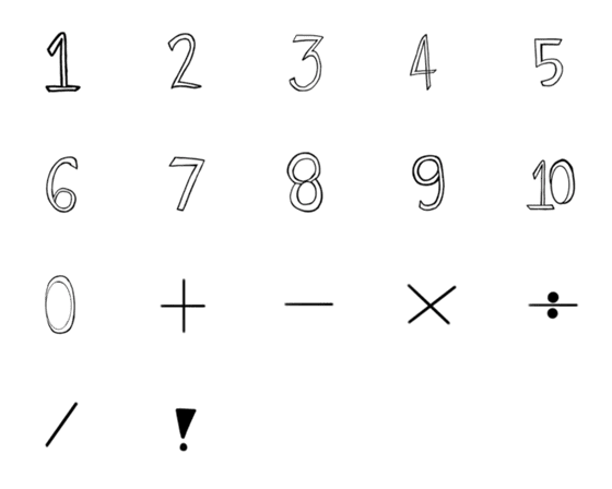 [LINE絵文字]Black and White number setの画像一覧