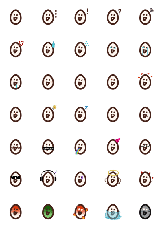 [LINE絵文字]kk eggの画像一覧