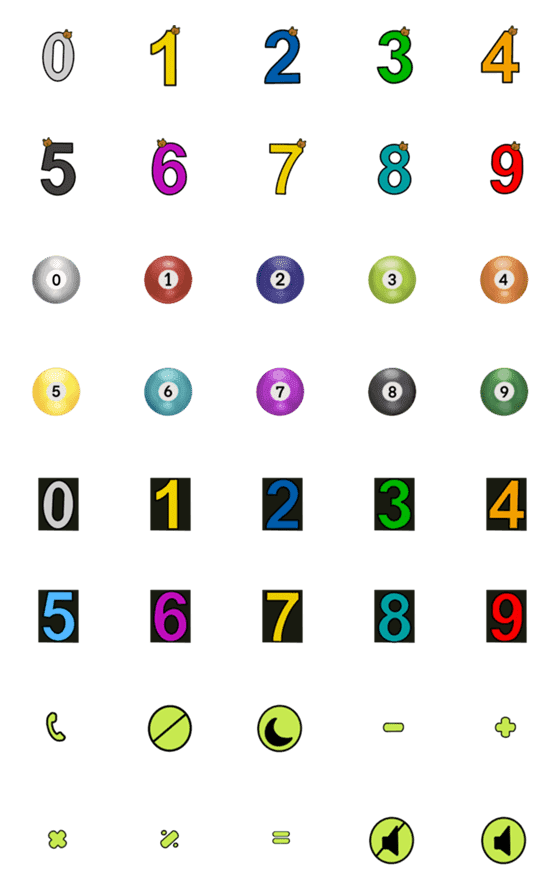 [LINE絵文字]Number0-9 1-0 One - Zeroの画像一覧