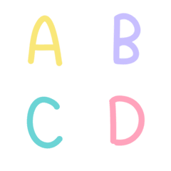 [LINE絵文字] English Alphabets Pastel ABC 123 Symbolの画像