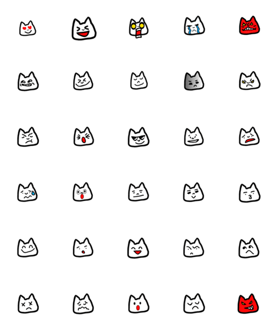 [LINE絵文字]FoodyCat Emoji Mの画像一覧