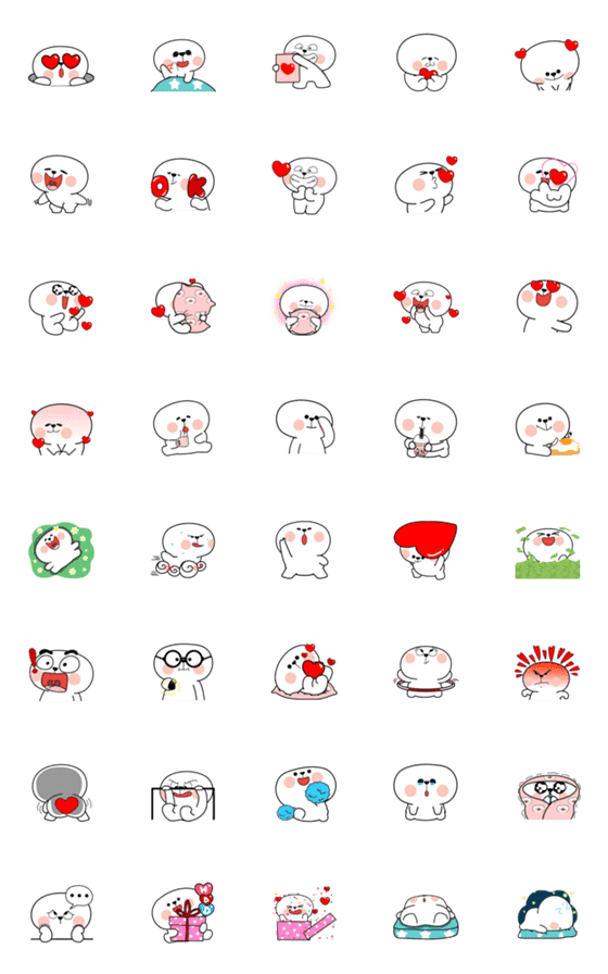 [LINE絵文字]Mo-MO LoVe LoVe Emojiの画像一覧