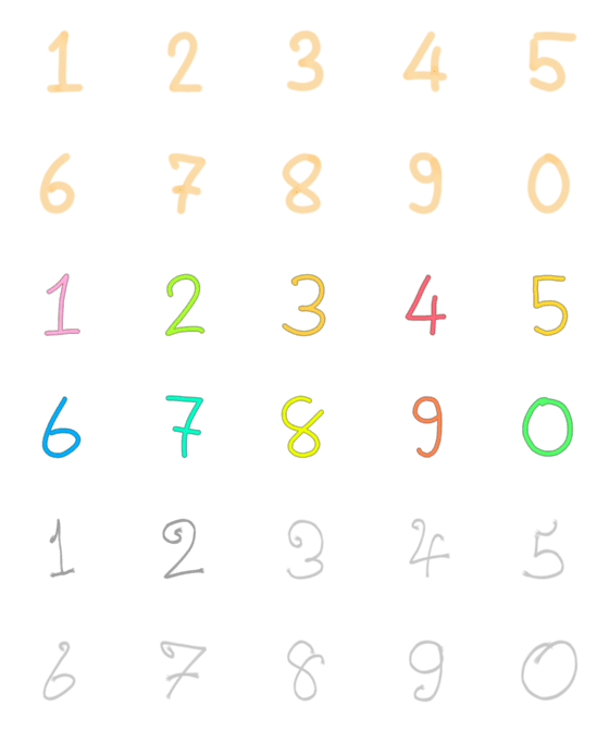 [LINE絵文字]1-0 numbersの画像一覧