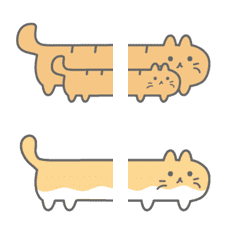 [LINE絵文字] Cute Cat Divider Emoji Sticker :Dの画像