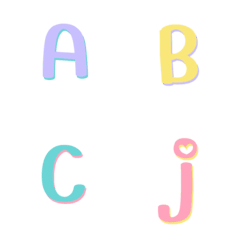 [LINE絵文字] ABC Alphabet 123 Symbol Pastelの画像