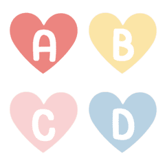 [LINE絵文字] ABC Alphabet 123 Symbol Pastel Heartの画像