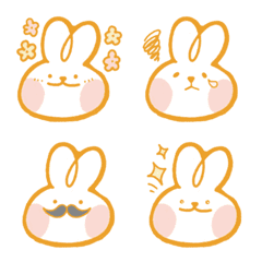 [LINE絵文字] Fluffy rabbit Emoji(1)の画像