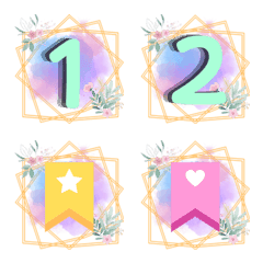 [LINE絵文字] Numbers 1-10, pastel colors, princessesの画像