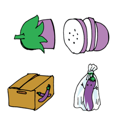 [LINE絵文字] Eggplant Emoticonの画像