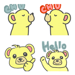 [LINE絵文字] 黄色いクマかわいい＆ブラックの画像