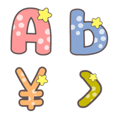 [LINE絵文字] ABC 123 Alphabet cute emoji V.4の画像