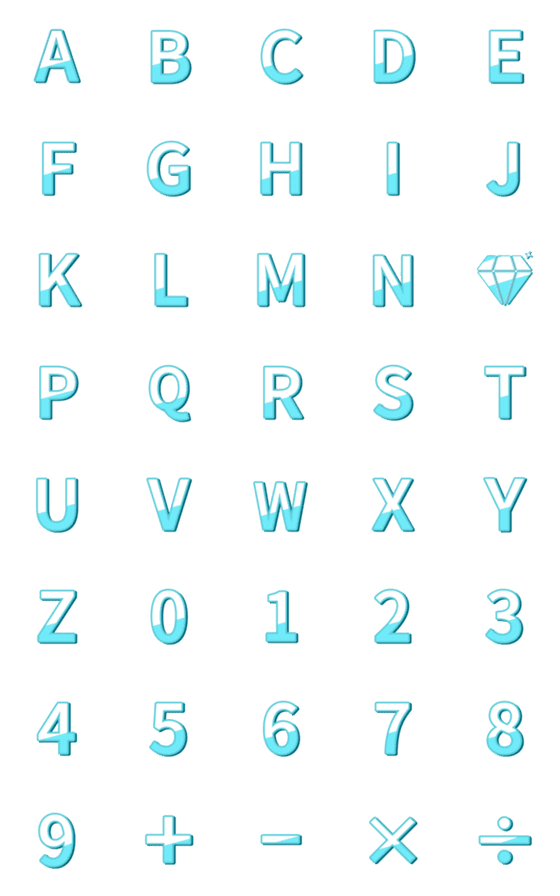 [LINE絵文字]Diamong font for English 01 [A-Z]の画像一覧