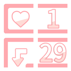 [LINE絵文字] Easy Stickers for Number 01[Pink][0-29]の画像